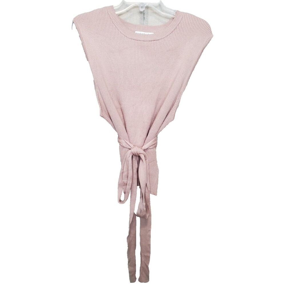 And Now This Pink Ribbed Sleeveless Knit Top w/Belt Size 1X